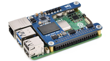 Waveshare PoE HAT (H) for Raspberry Pi 5 with Onboard PoE Controller IC and Isolated SMPS