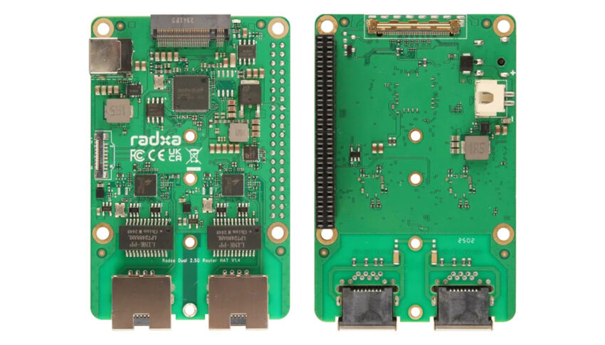 Radxa Dual 2.5G Router HAT Brings 2x 2.5GbE Ports and M.2 NVMe to Raspberry Pi and ROCK SBCs Radxa Dual 2.5G Router HAT Brings 2x 2.5GbE Ports and M.2 NVMe to Raspberry Pi and ROCK SBCs