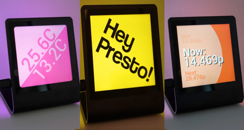 Pimoroni Presto is 4-inch Desktop Touch Display Development Board with RP2350 MCU and WiFi, RGB LEDs, Qwiic Expansion and More