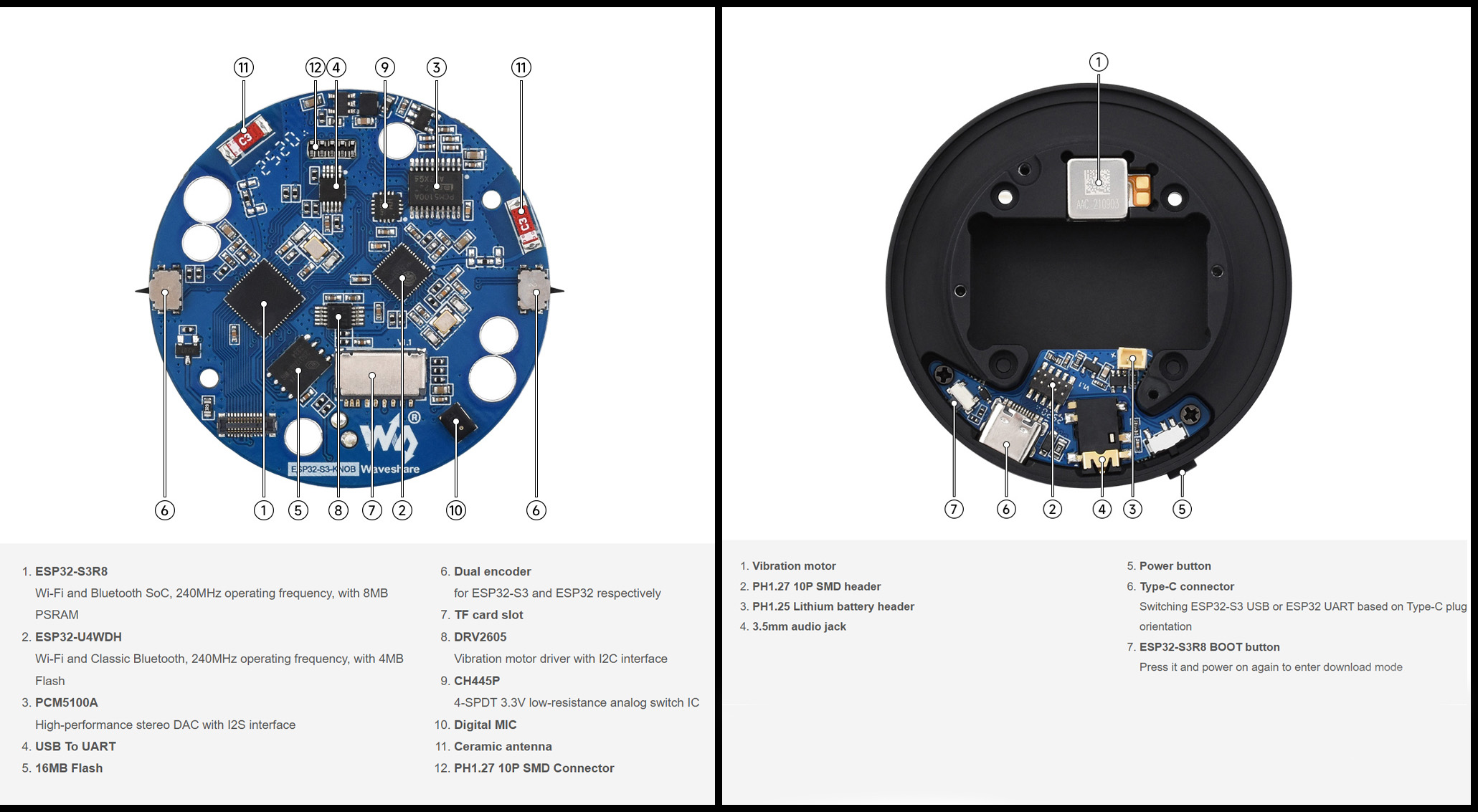 1.8-inch Knob Display features ESP32-S3 and ESP32 SoC - Electronics-Lab