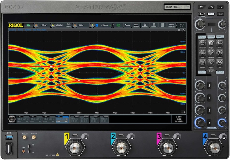 Rigol DS8000 oscilloscope showing eye diagram