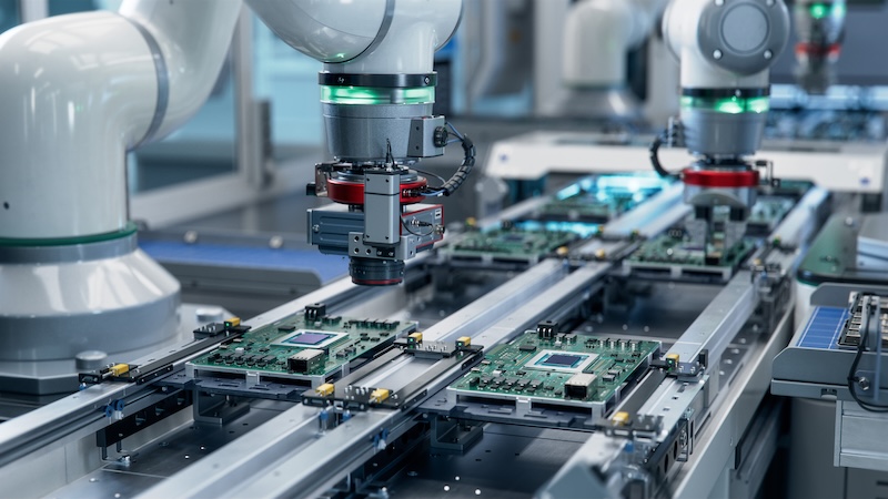 Robotic assembly of PCBs