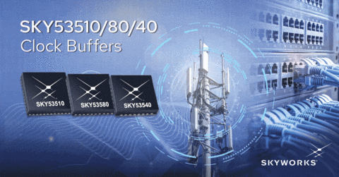Skyworks’ new lineup of SKY53510/80/40 clock fanout buffers is built for use in wireless networks, data centers, and other high-speed infrastructure