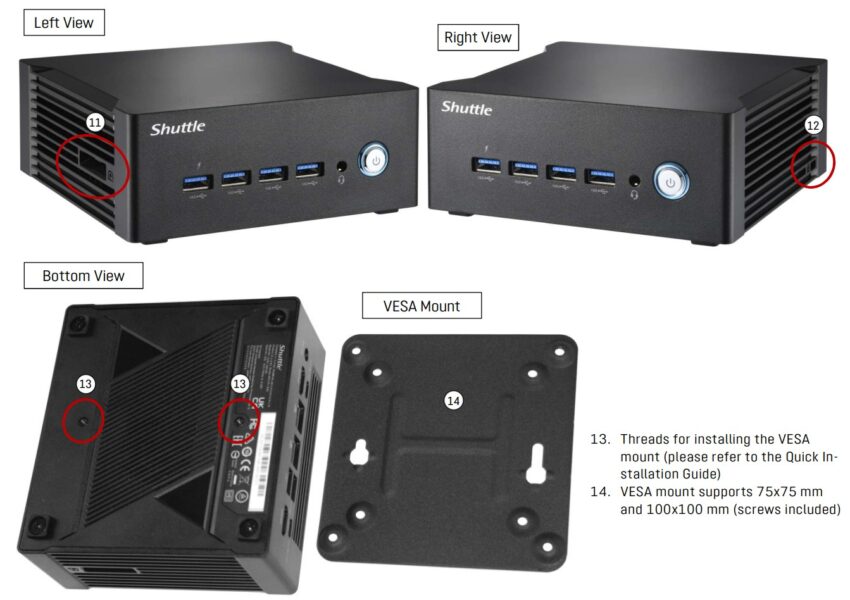 XPC nano NT10H series mini PC - all side view