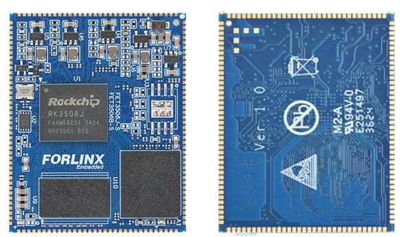 Forlinx FET3506J-S SoM Front and back side - powered by the Rockchip RK3506J SOM