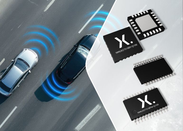 The NMUX27518-Q100 is an AEC-Q100 qualified multiplexer, making it suitable for use in automotive applications