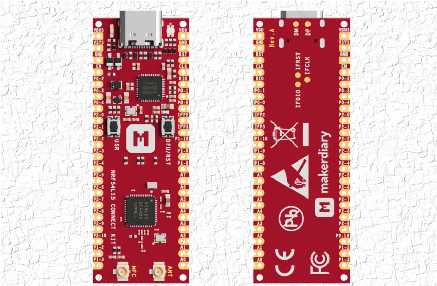 nRF54L15 Connect Kit - development board Front And Back Side