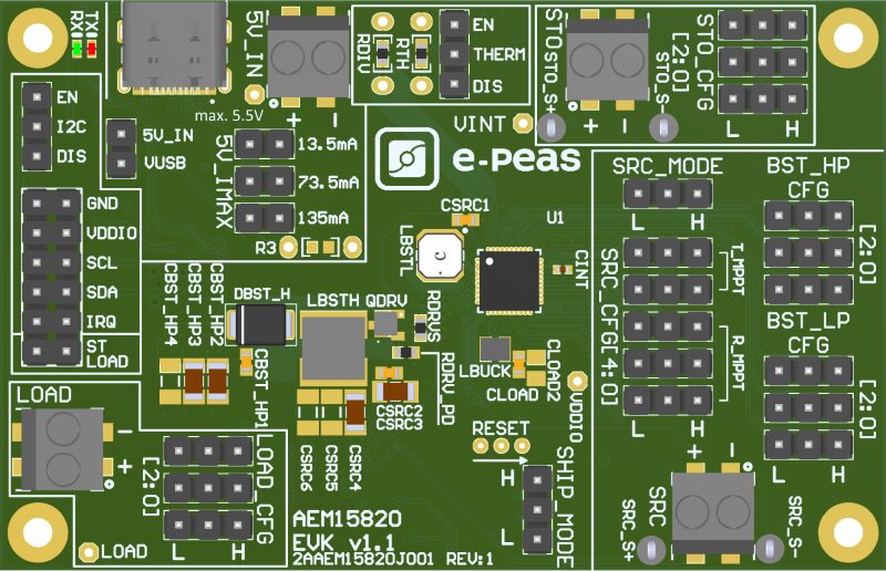 Users can start prototyping and developing for the AEM15820 with the PMIC’s compatible evaluation board