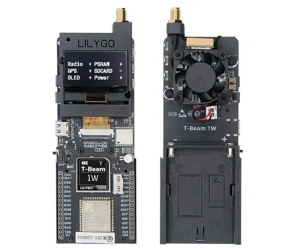 LilyGo T-Beam-1W front and back