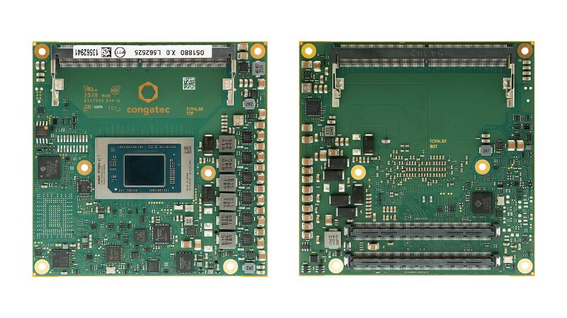 Top (left) and bottom (right) view of the conga-TCRP1 module