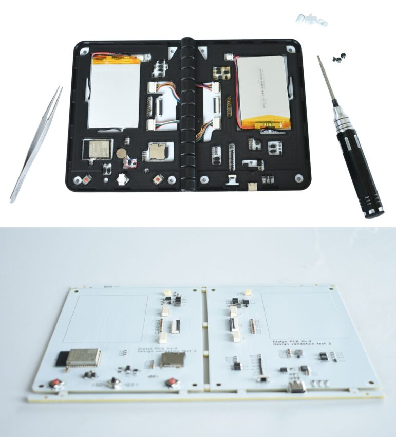 Diptyx ESP32-S3 E-Reader Inside Hardware