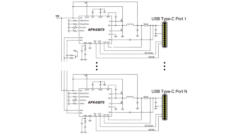 Circuit topology of multi-port PD3.1 charging application