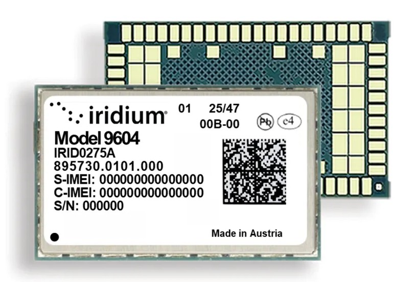Iridium 9604 IoT module Top and Bottom