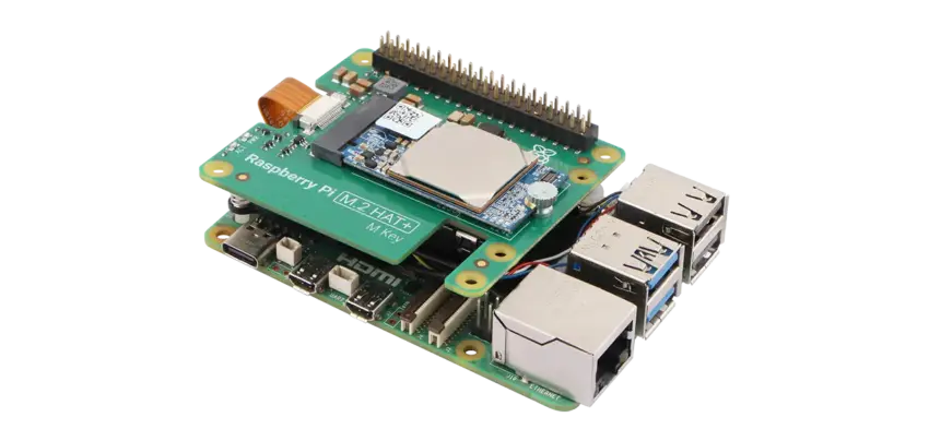Radxa AICore DX-M1M installed on a Raspberry Pi 5