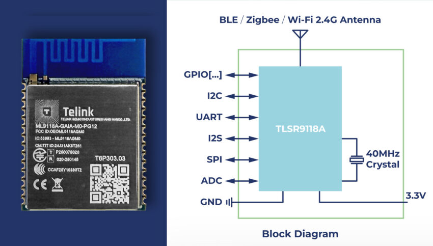 Telink ML9118A WiFi-6 IoT module