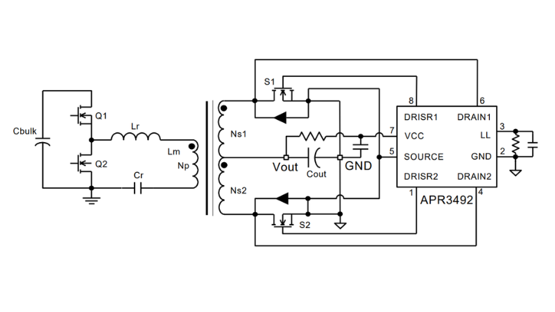Typical applications circuit of the APR3492