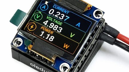 Mini Power Monitor Shield for OLEDUINO v2 using INA219