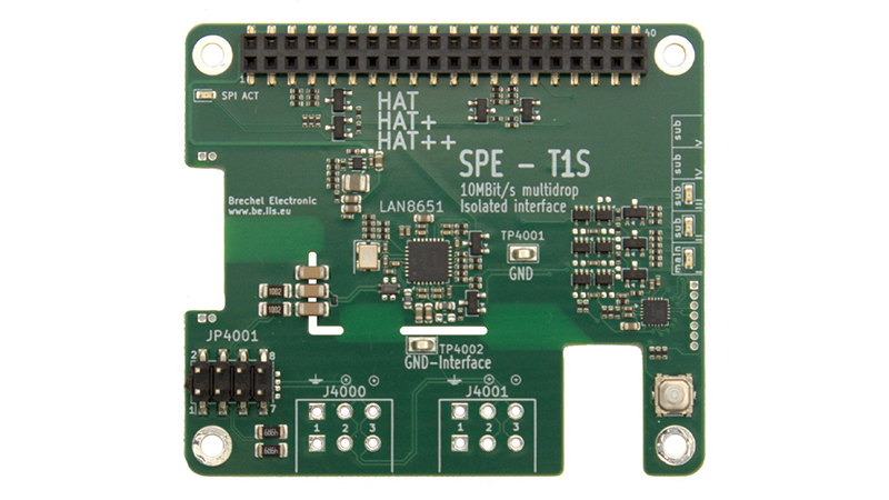 Brechel Raspberry Pi SPE HAT Adds 10BASE-T1S and 10BASE-T1L Networking