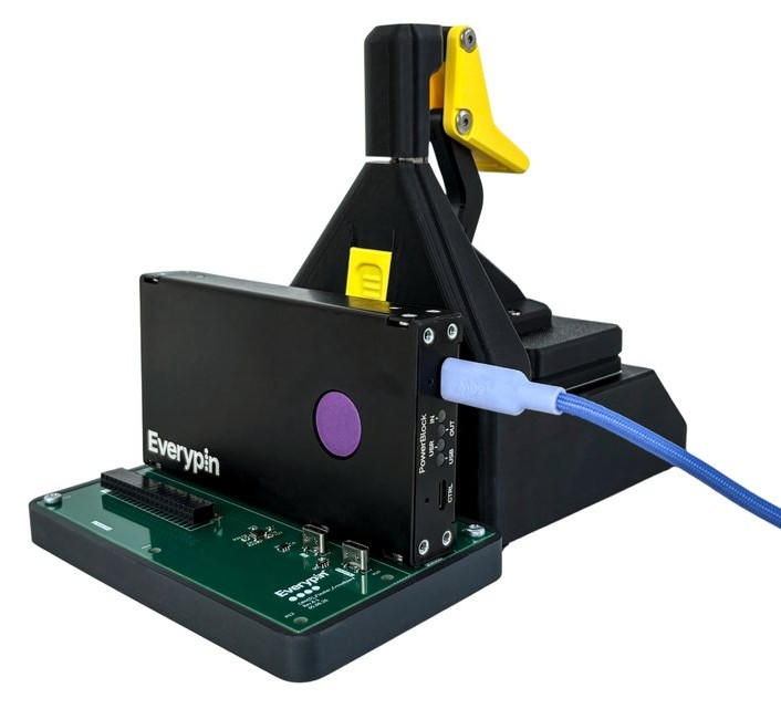 Everypin PwrBlock 323 in a test jig