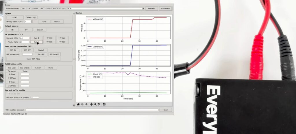 Set voltage and current control limit from GUI