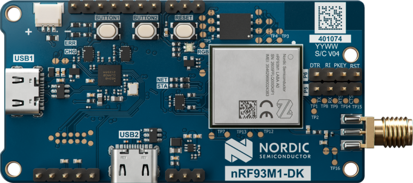 nRF93M1 Development Kit Front Side