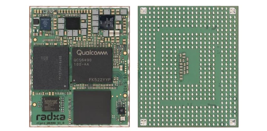 rCore-Q6490 Energy-Efficient Edge AI SoM Top and Bottom