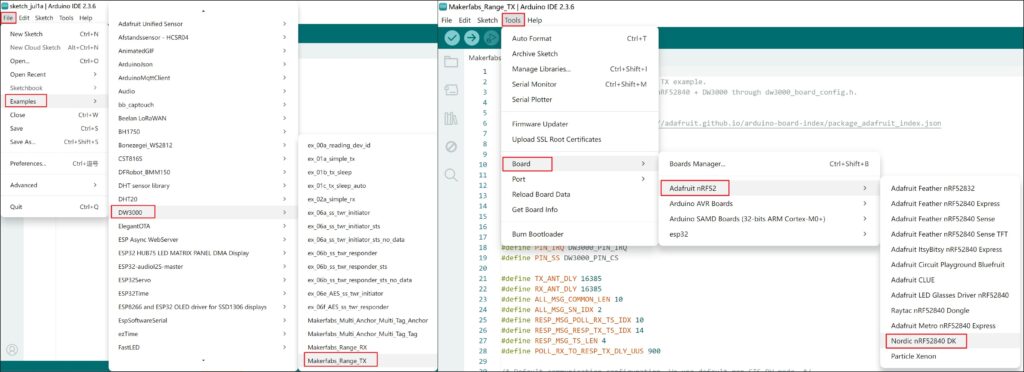 DW3000 library in Arduino